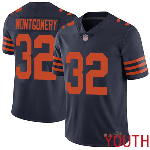 Chicago Bears Limited Navy Blue Youth David Montgomery Jersey NFL Football #32 Rush Vapor Untouchable->youth nfl jersey->Youth Jersey